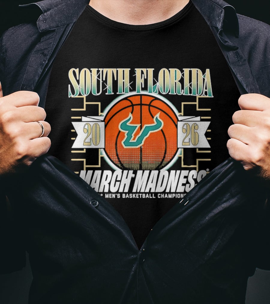 USF Bulls NCAA Men's Basketball South Florida 2026 March Madness Championship T-Shirt