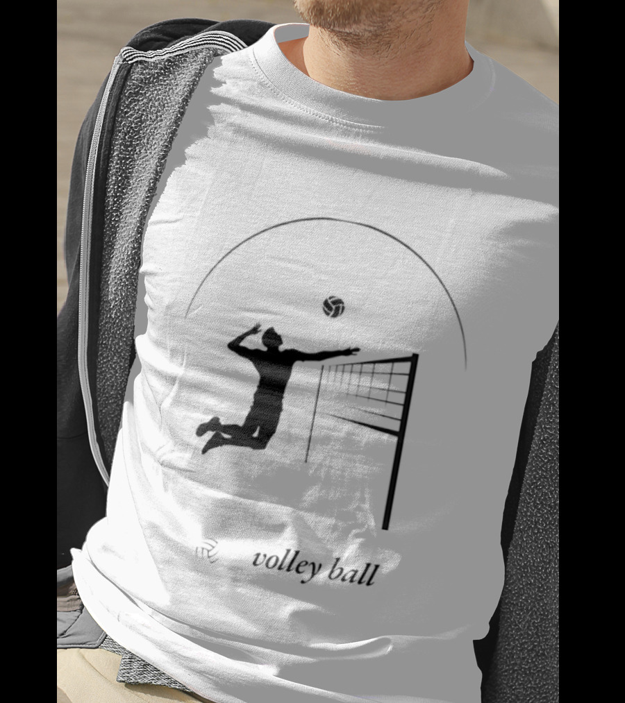 Volleyball Player Jumping To Spike Under Rising Sun T-Shirt
