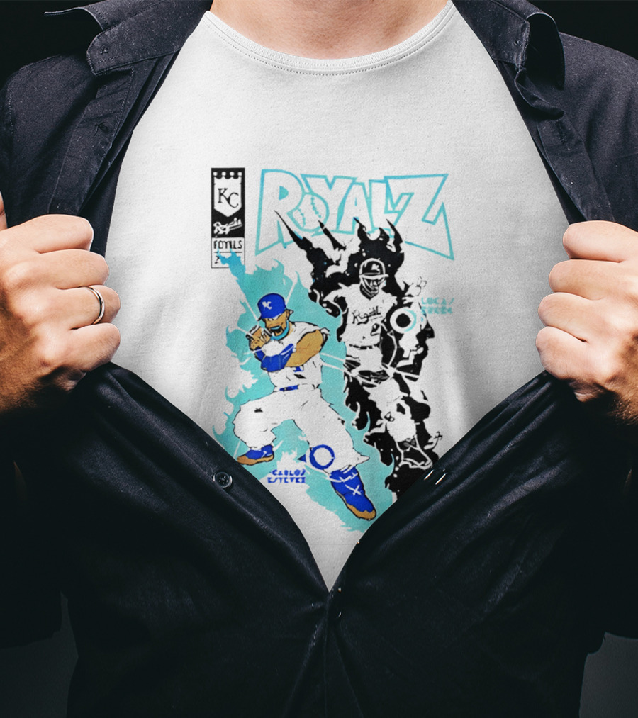 KC Royals Estévez Erceg Royalz Cartoon Baseball T-Shirt