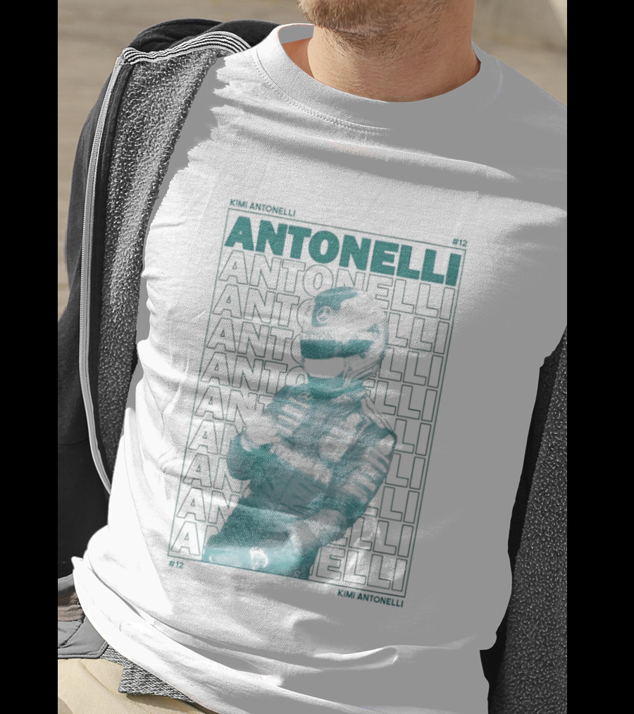 Kimi Antonelli 12 Motorsport Formula One Racing Signature Racer Print T-Shirt