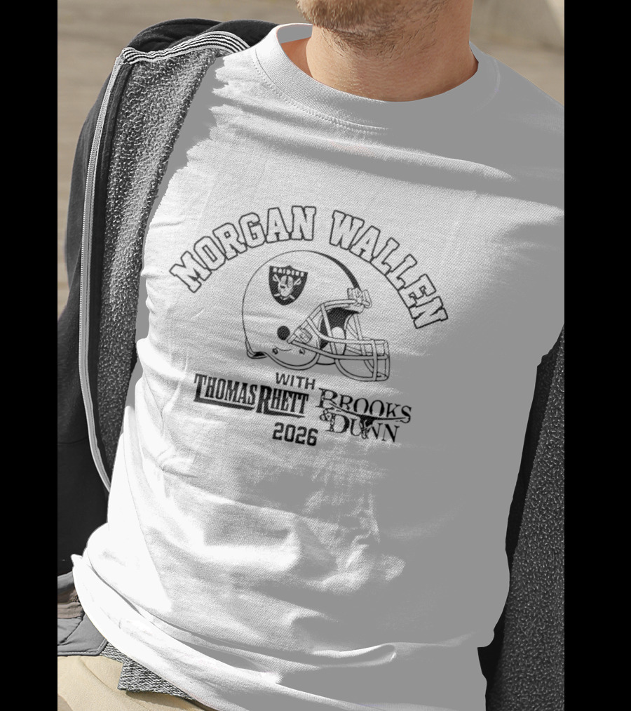 Morgan Wallen Las Vegas Raiders 2026 With Thomas Rhett Brooks And Dunn T-Shirt