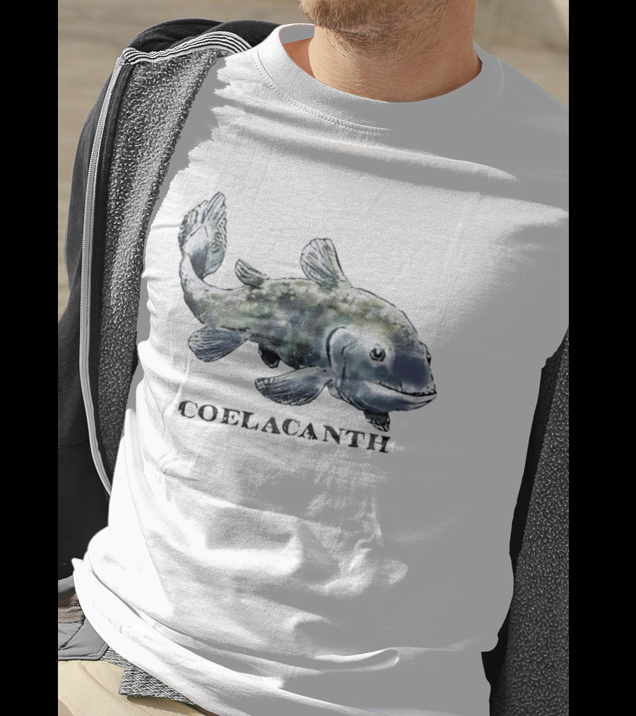 Coelacanth Fish Vintage Illustration Oceanic Creature T-Shirt