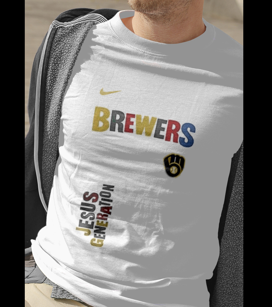 Nike Brewers Jesus Generation Tour Milwaukee Baseball T-Shirt
