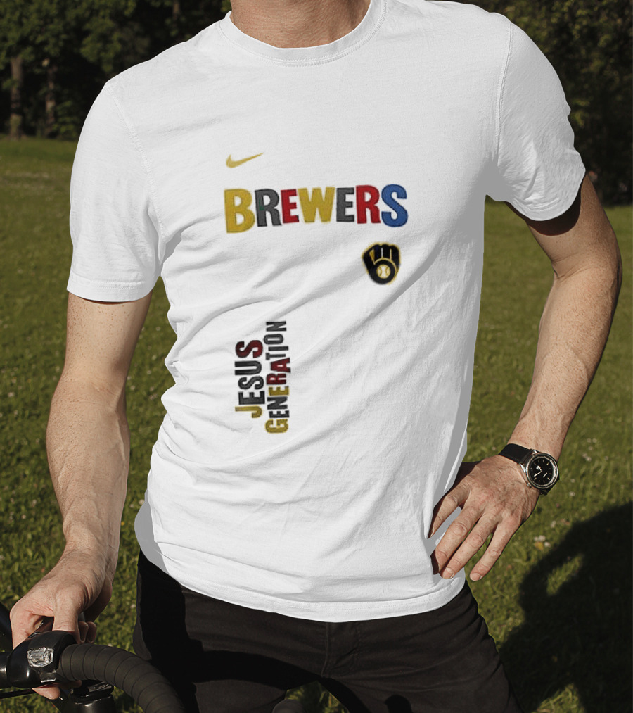 Nike Brewers Jesus Generation Tour Milwaukee Baseball T-Shirt
