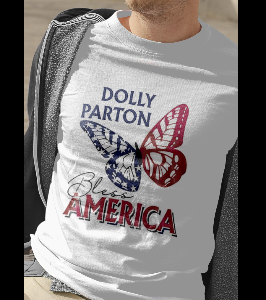 Dolly Parton Bless America Patriotic Butterfly Team USA 250th Anniversary T-Shirt