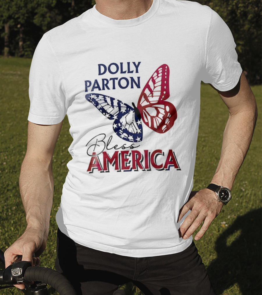Dolly Parton Bless America Patriotic Butterfly Team USA 250th Anniversary T-Shirt