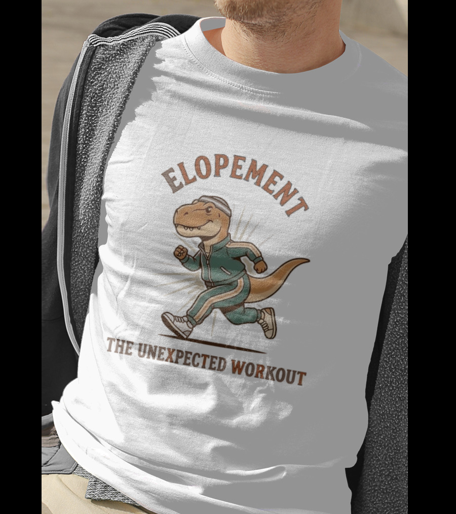 Elopement The Unexpected Workout Dinosaur Running Awareness Of Autism T-Shirt