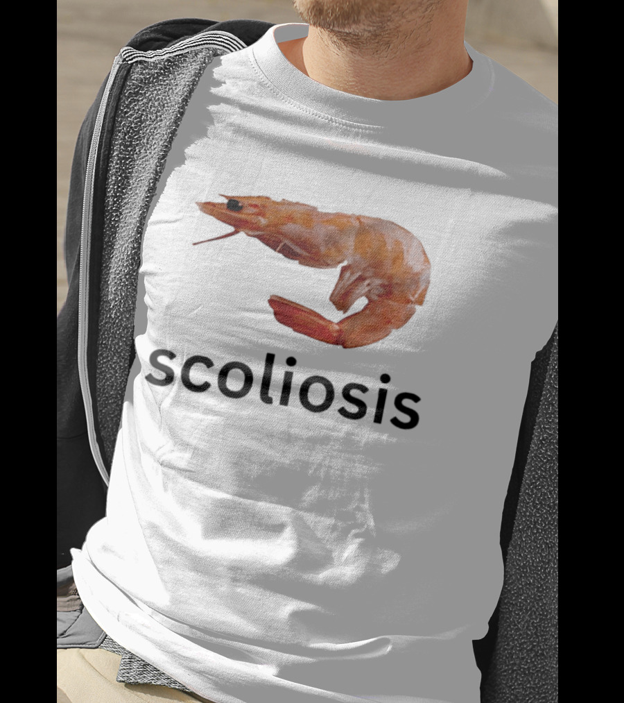 Shrimp Scoliosis Curved Spine Humor T-Shirt
