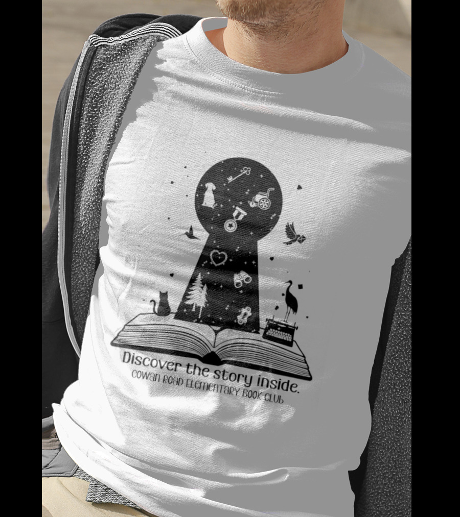 Cowan Road Elementary Book Club Discover The Story Inside Keyhole T-Shirt