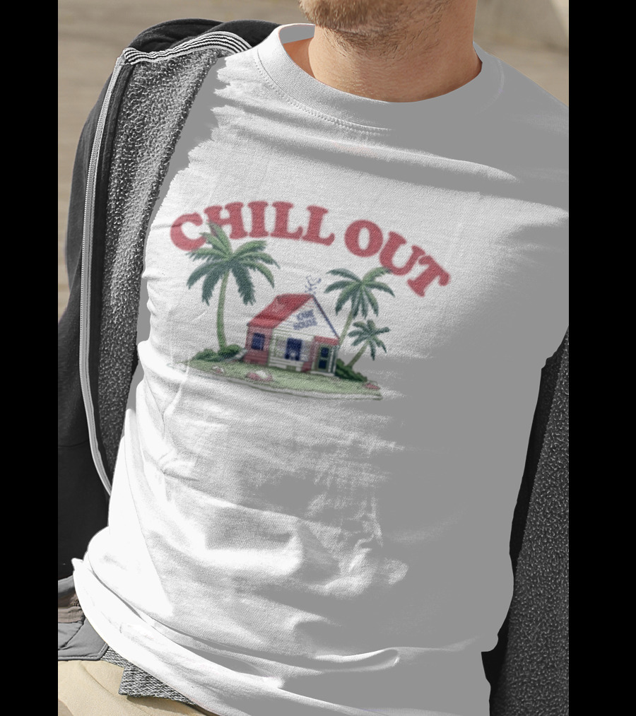 Dragon Ball Kame House Chill Out Master Roshi Relaxation Scene T-Shirt
