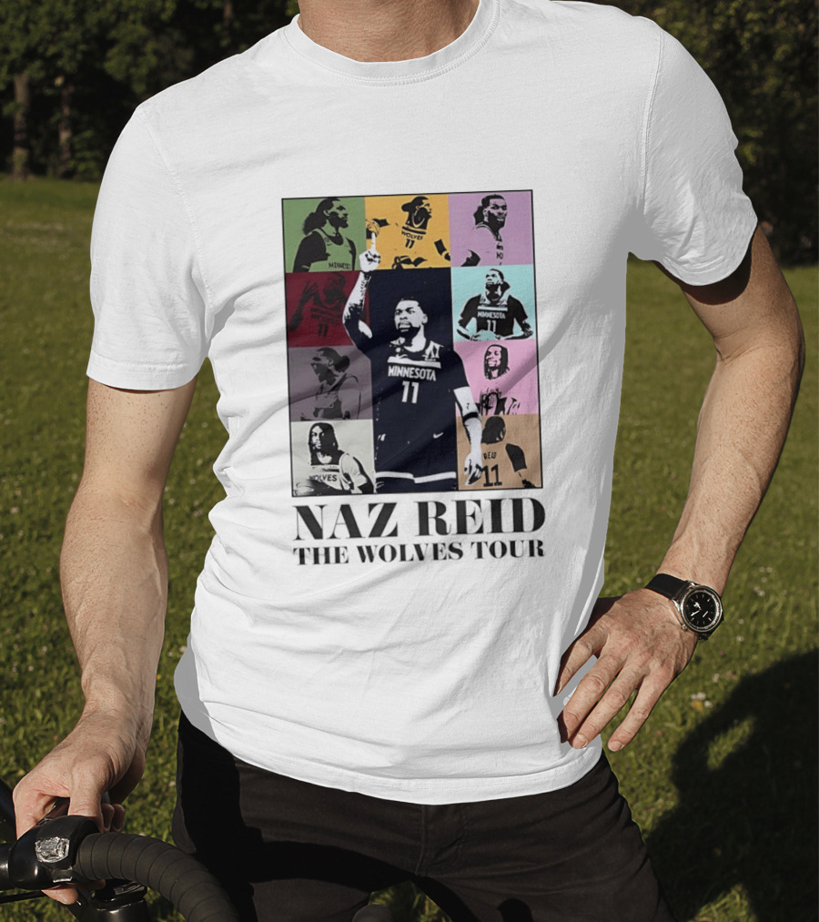 Minnesota Timberwolves Naz Reid Wolves Tour Montage T-Shirt