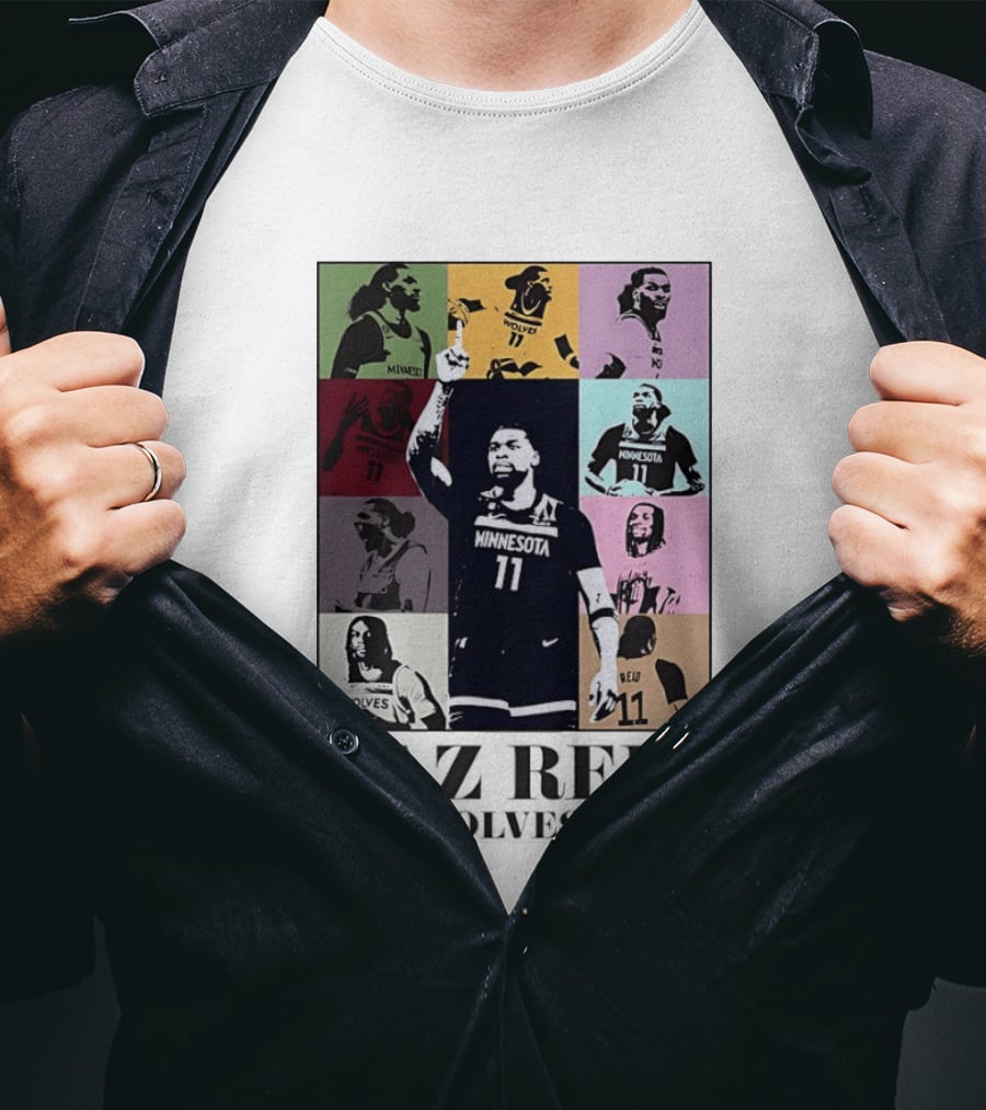 Minnesota Timberwolves Naz Reid Wolves Tour Montage T-Shirt