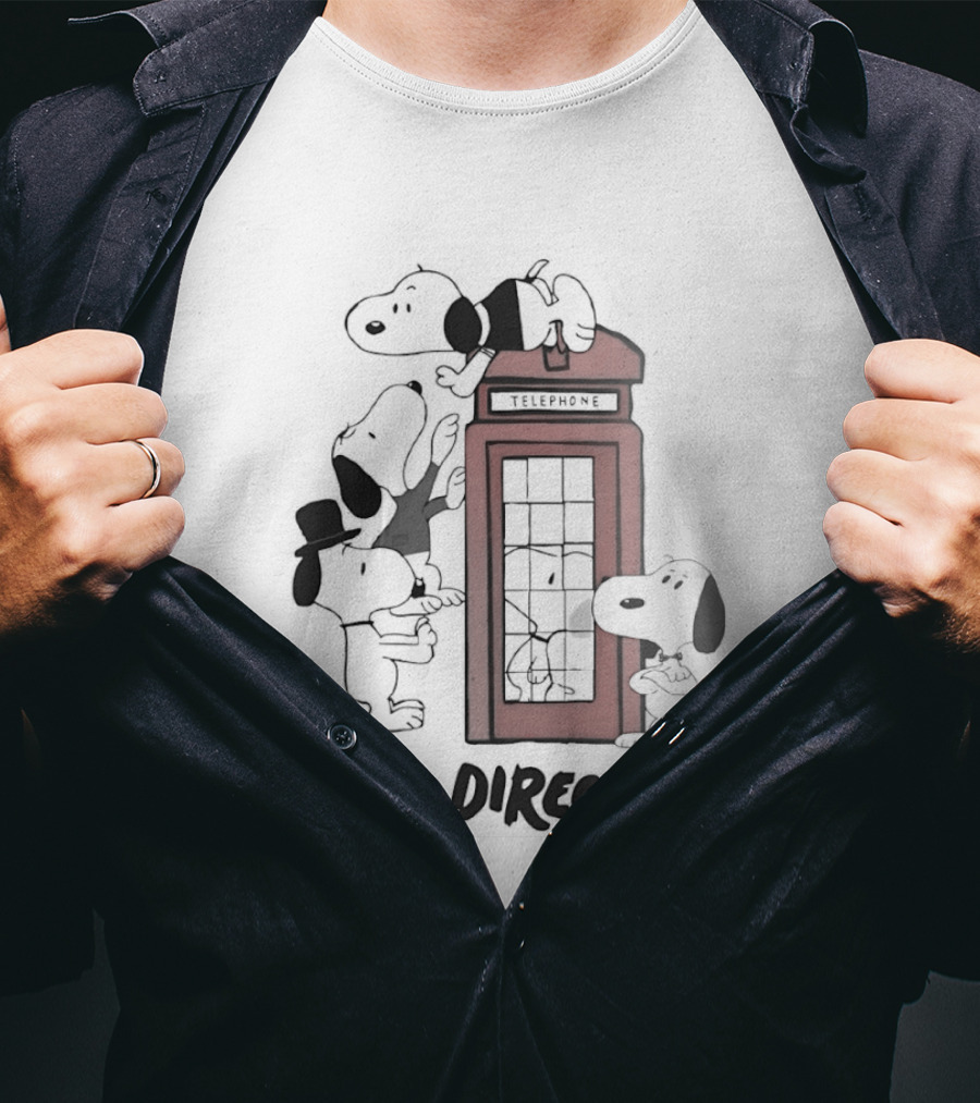 Snoopy One Direction Red Phone Booth T-Shirt