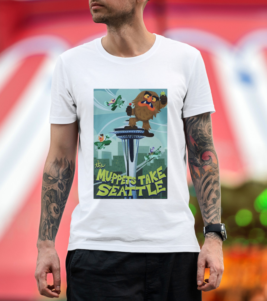 The Muppets Take Seattle Space Needle Adventure With Frog And Characters T-Shirt
