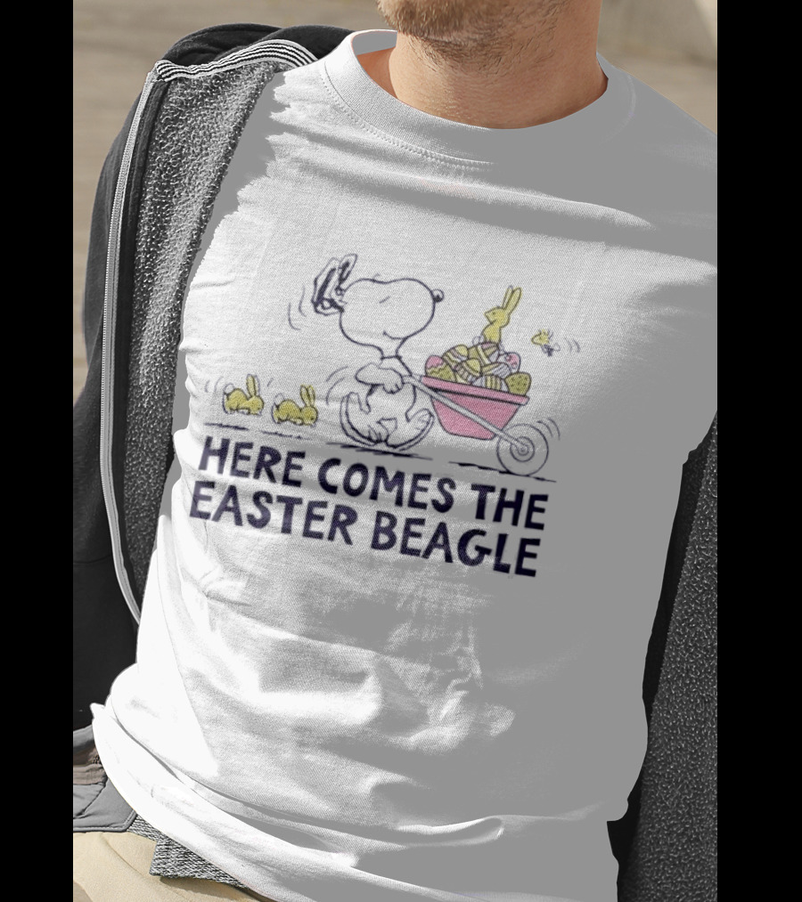 Snoopy Easter Beagle With Bunnies And Basket T-Shirt