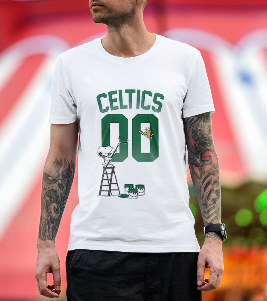 Celtics Snoopy Shut Up And Dribble 00 Painting Peanuts Collaboration T-Shirt