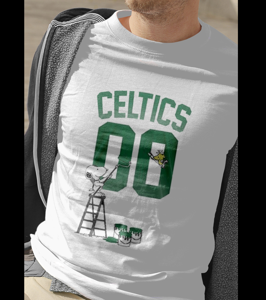 Celtics Snoopy Shut Up And Dribble 00 Painting Peanuts Collaboration T-Shirt