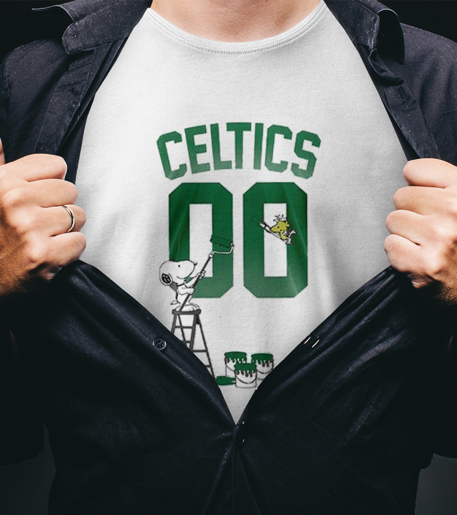 Celtics Snoopy Shut Up And Dribble 00 Painting Peanuts Collaboration T-Shirt
