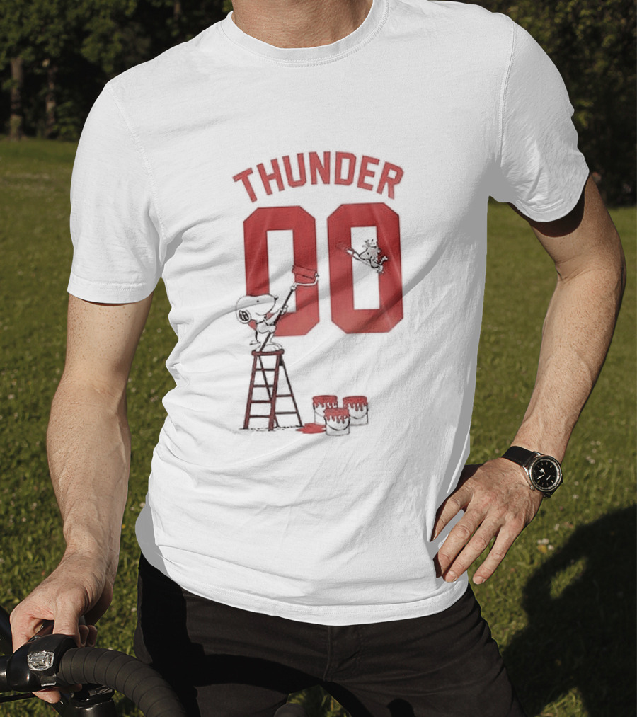 Thunder 00 Oklahoma City Snoopy Basketball Collaboration T-Shirt