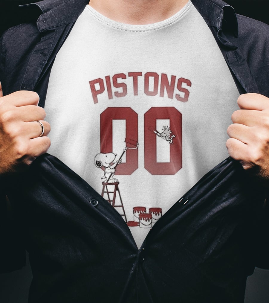 Detroit Pistons Snoopy Shut Up And Dribble 00 Basketball Collaboration T-Shirt