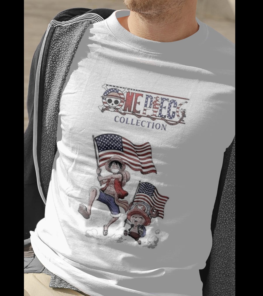 One Piece Collection United States Of America 250th Anniversary Flags T-Shirt