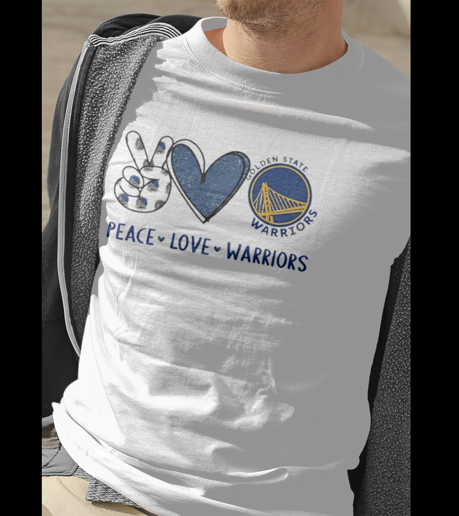 Golden State Warriors Peace Love Warriors Bridge T-Shirt