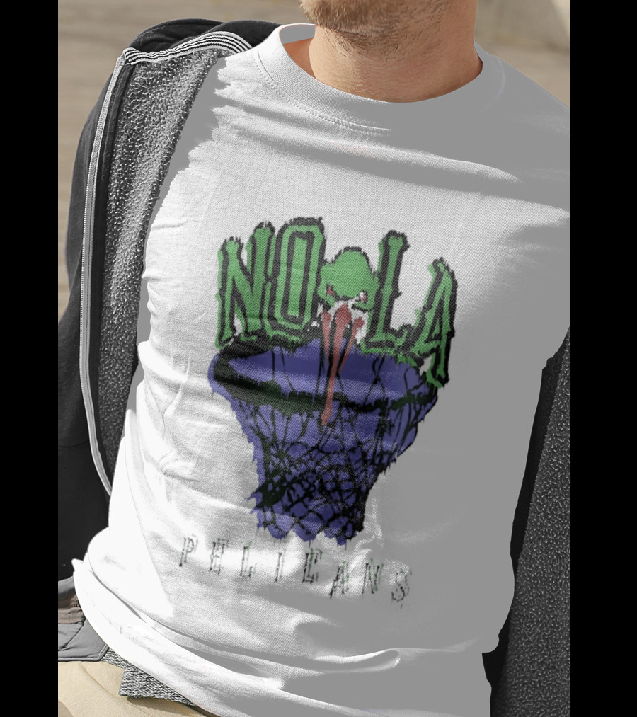 NOLA New Orleans Pelicans Basketball Hoop T-Shirt