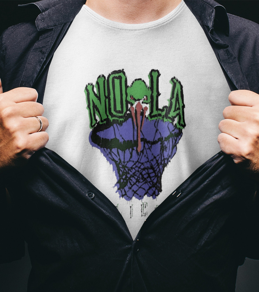 NOLA New Orleans Pelicans Basketball Hoop T-Shirt