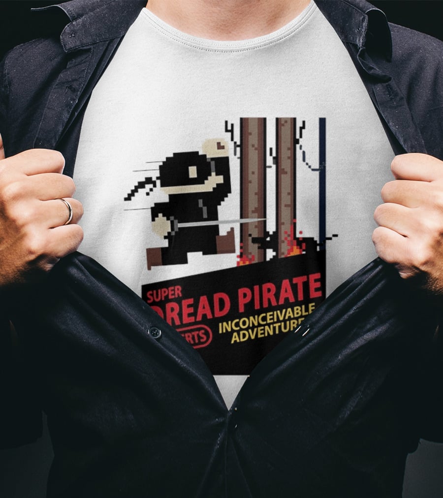 Super Dread Pirate Roberts Inconceivable Adventure The Princess Bride X Super Mario Bros Cartridge T-Shirt