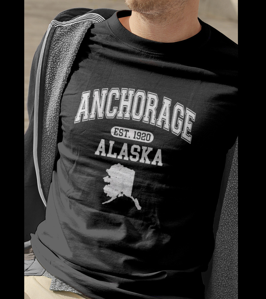 Anchorage Alaska Est 1920 Map Varsity T-Shirt