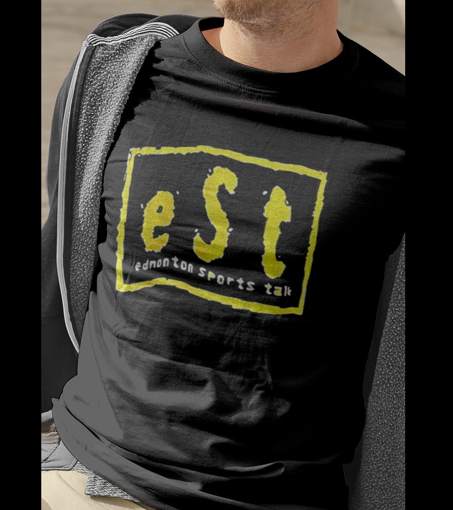 Est Edmonton Sports Talk Yellow Textured T-Shirt