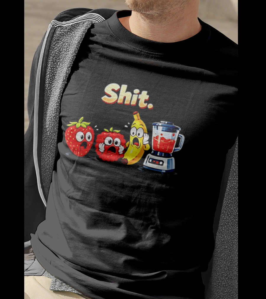 Panic Fruit Characters Blender Humor Smoothie Shit T-Shirt