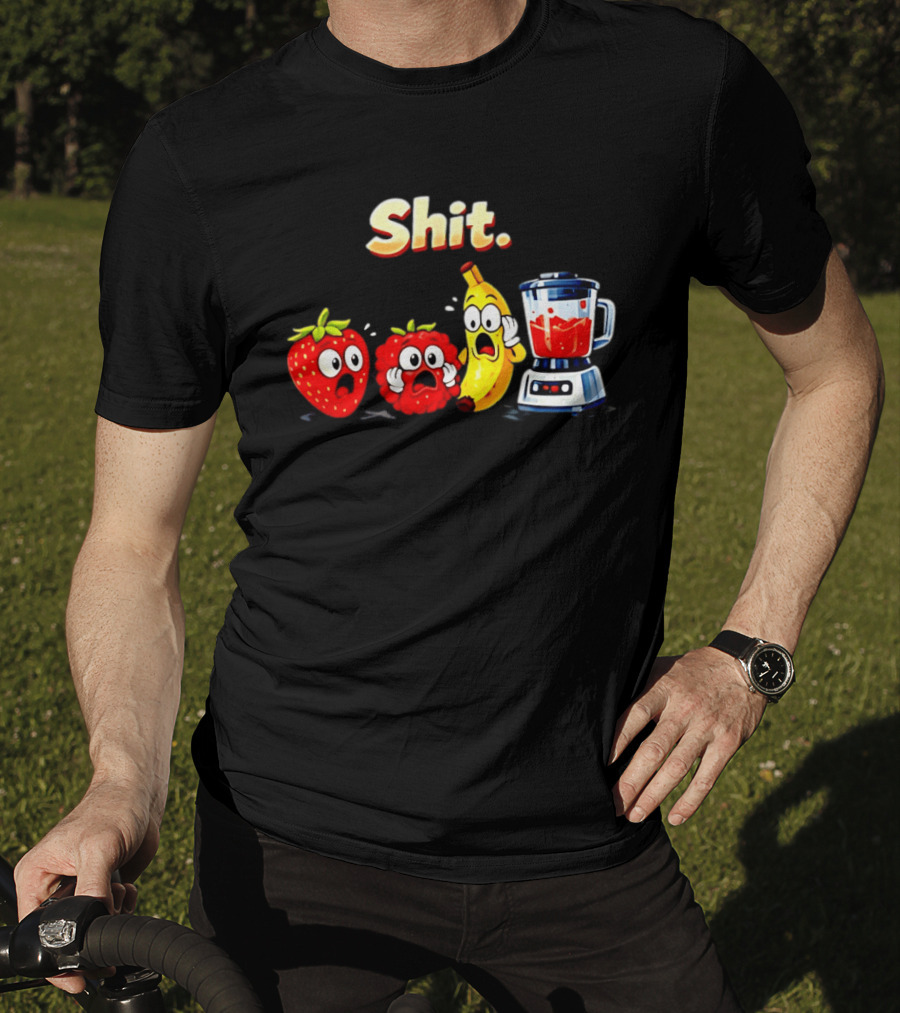 Panic Fruit Characters Blender Humor Smoothie Shit T-Shirt
