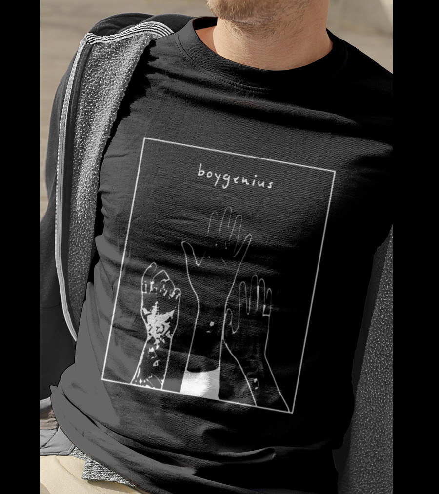 Boygenius Three Raised Hands White Line T-Shirt