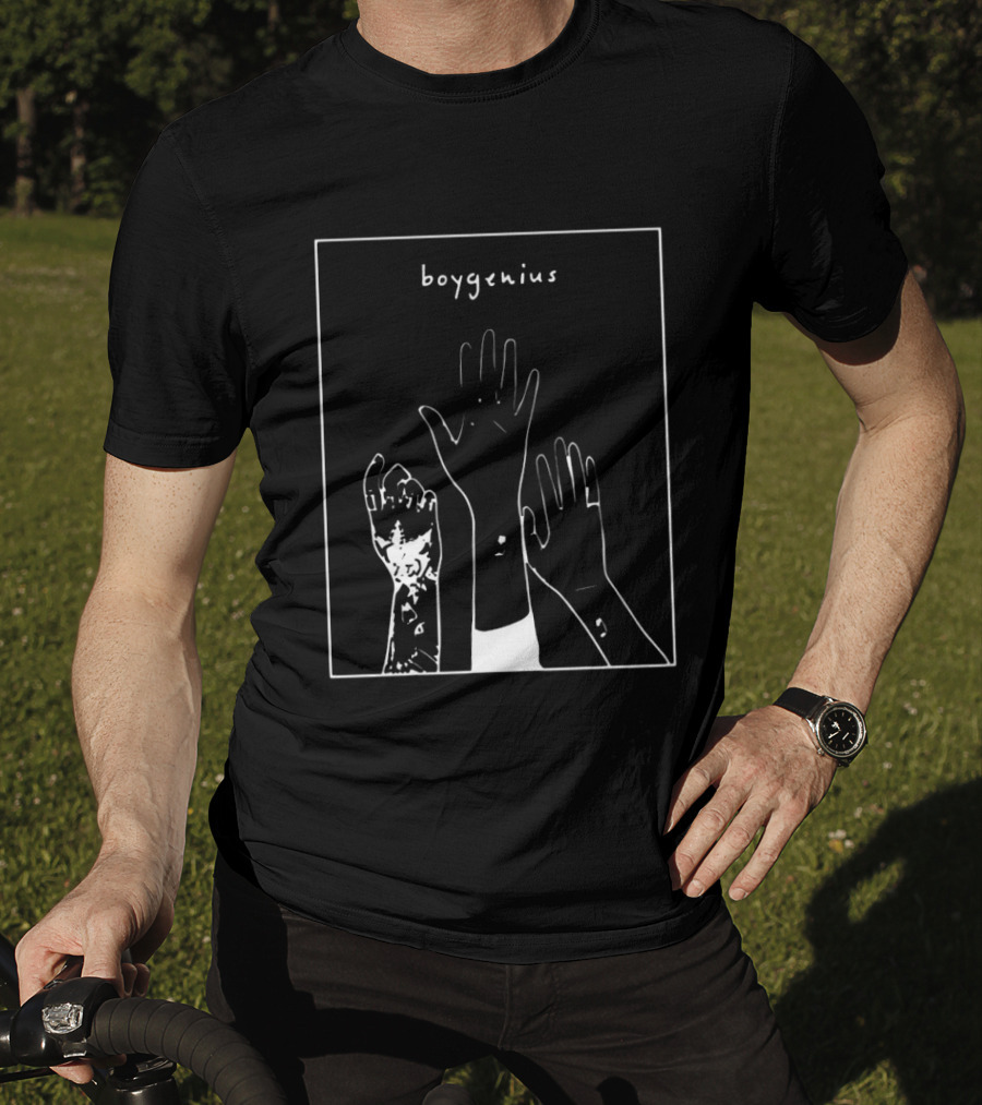 Boygenius Three Raised Hands White Line T-Shirt