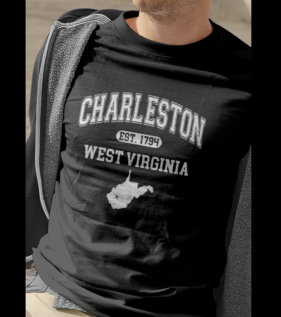 Charleston West Virginia Est 1794 Map Varsity T-Shirt