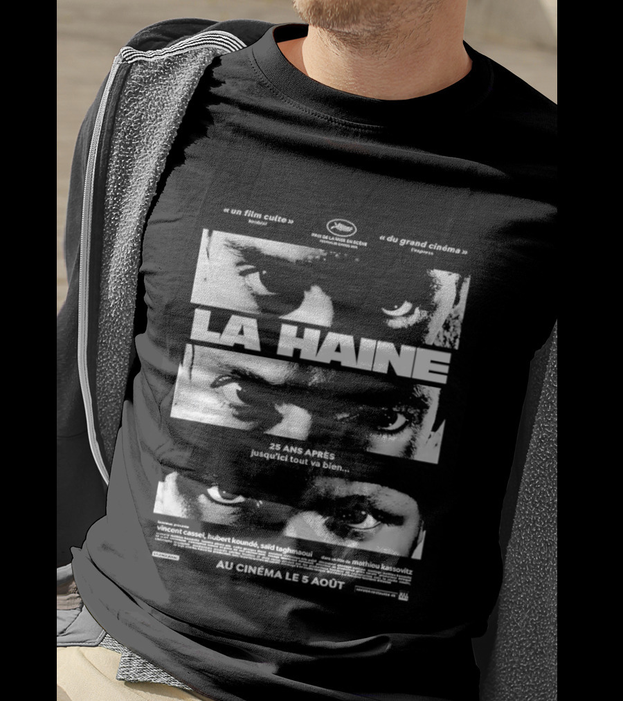 La Haine 25 Ans Après Jusqu'ici Tout Va Bien Face Eyes Flame T-Shirt