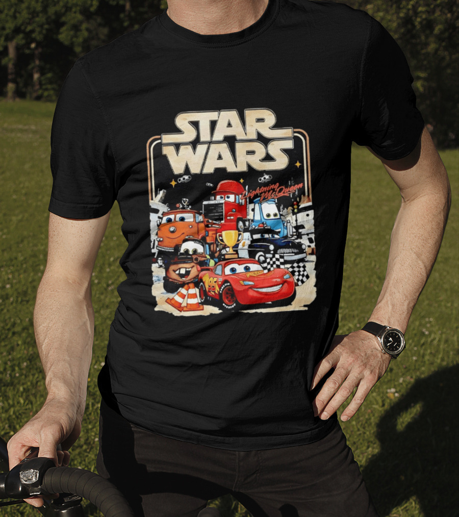 STAR WARS Lightning McQueen Racing Adventure With Cars Characters T-Shirt