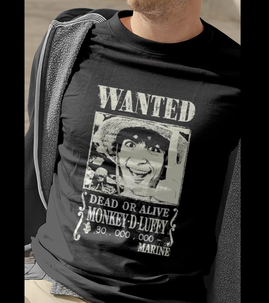Wanted Dead Or Alive Monkey D Luffy 30000000 Marine T-Shirt