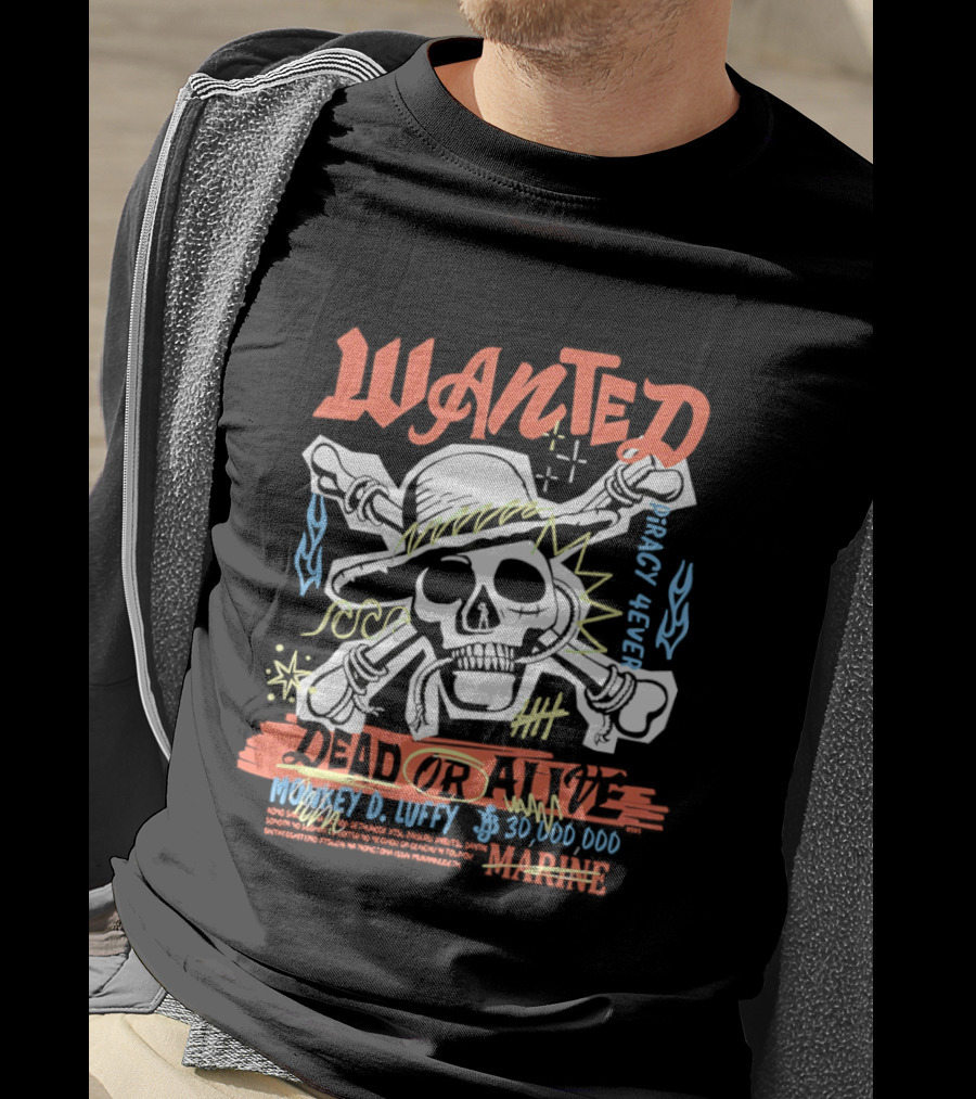 Wanted Monkey D. Luffy 30 000 000 Beli Dead Or Alive One Piece Season 2 Live Action T-Shirt