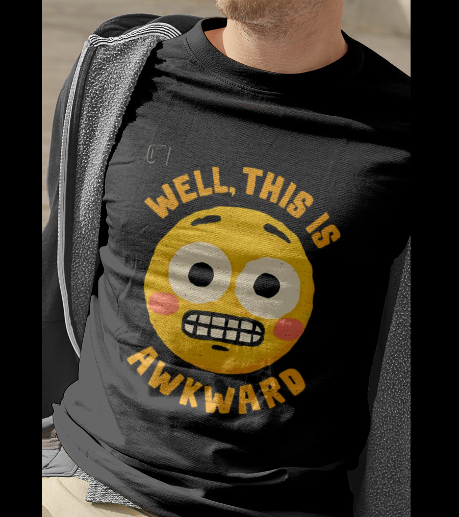 Well This Is Awkward Emoji Expression T-Shirt