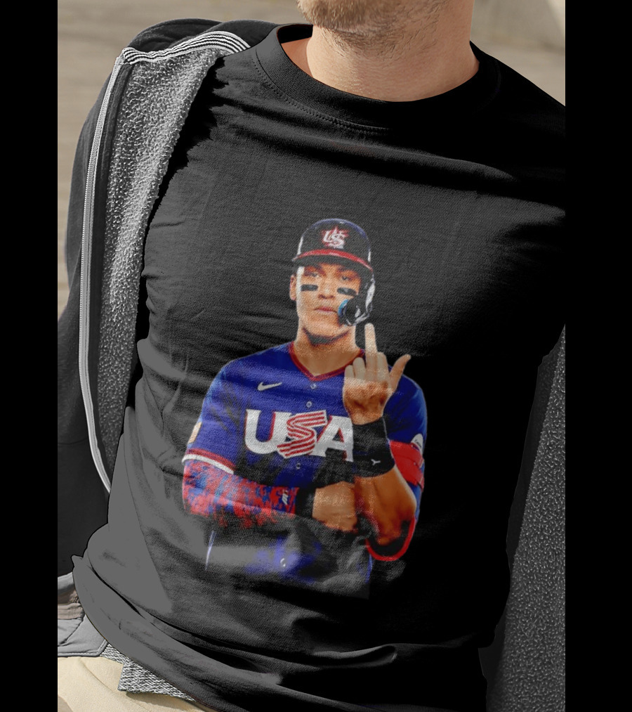 Aaron Judge USA Baseball WBC 2026 Middle Finger Iconic Gesture T-Shirt