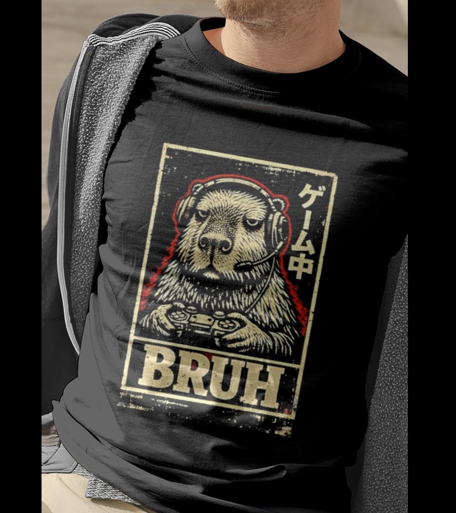 Bruh Capybara Gamer Meme Video Games T-Shirt