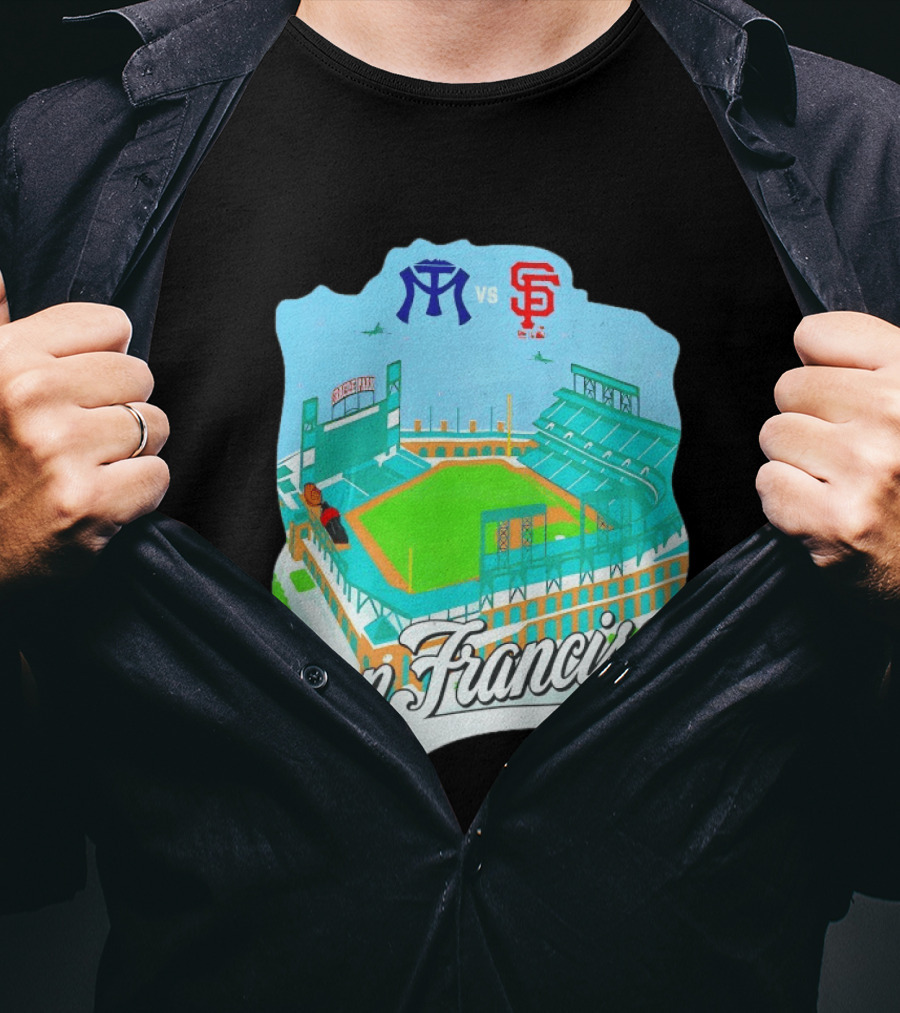 New York Mets VS San Francisco Giants Oracle Park San Francisco T-Shirt
