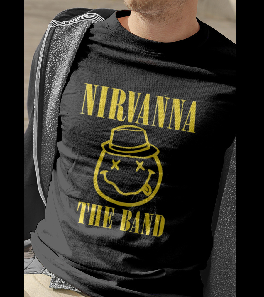 Nirvana Smiley Face Hat Logo The Band T-Shirt