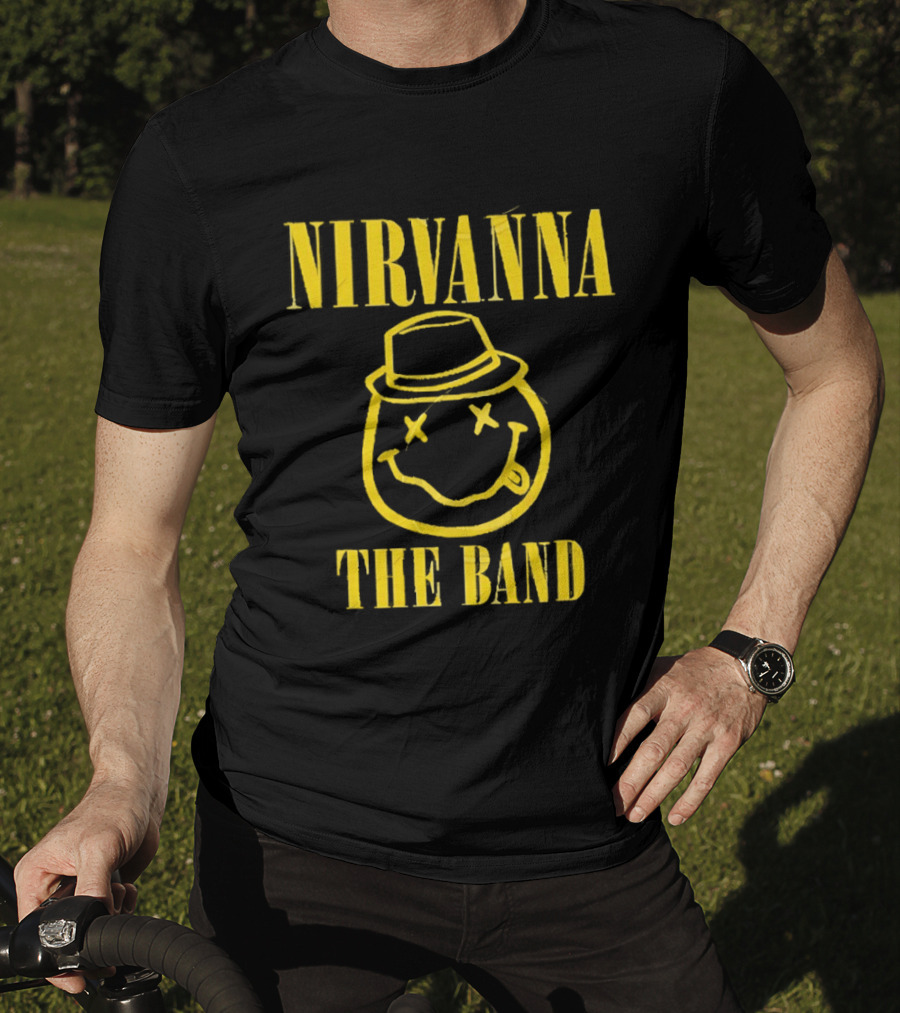 Nirvana Smiley Face Hat Logo The Band T-Shirt