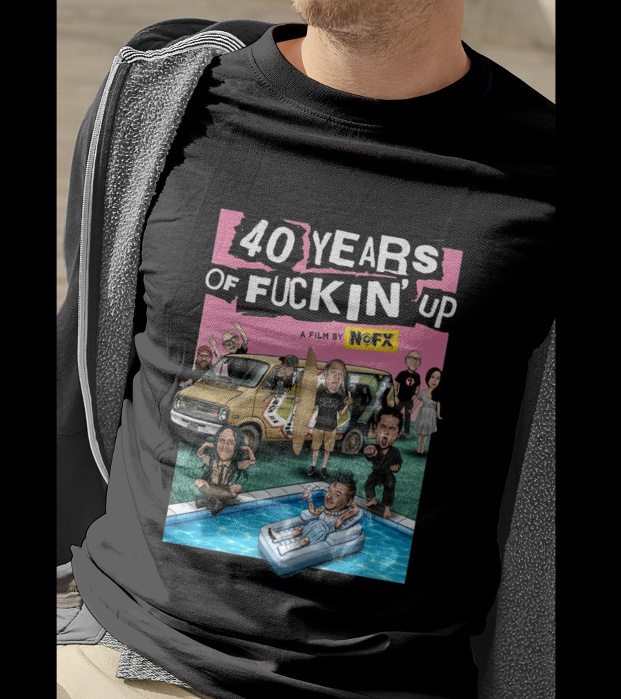 NOFX 40 Years Of Fuckin' Up A Film By NOFX Art Blue T-Shirt