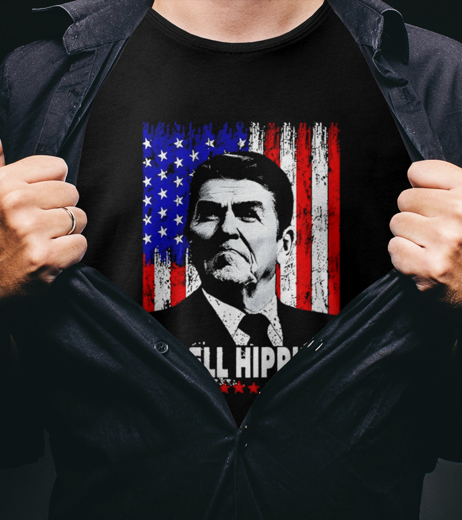 I Smell Hippies Reagan USA Flag Stars And Stripes T-Shirt