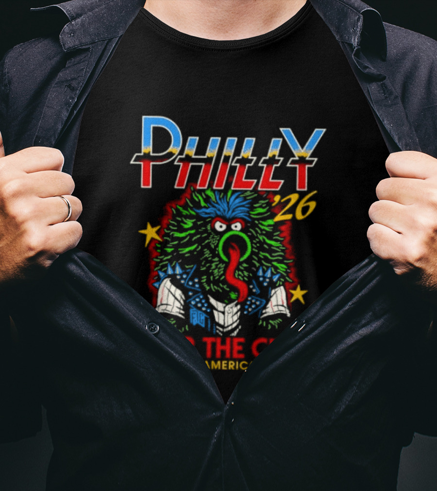 Philly 26 For The City North America Tour Monster Mascot Stars T-Shirt