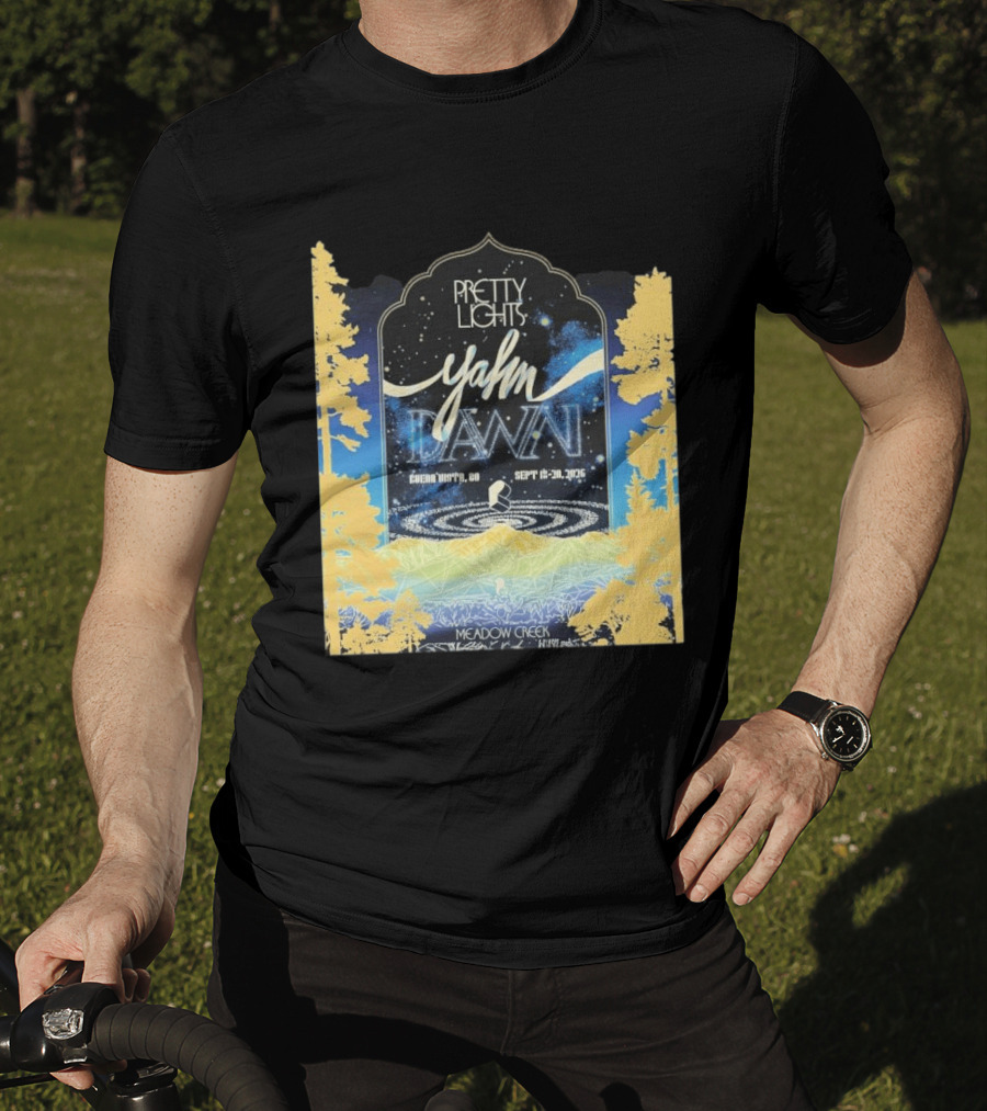 Pretty Lights Yahn Dawn 2026 Buena Vista Colorado Meadow Creek September 18 20 Event T-Shirt